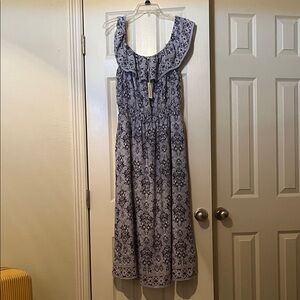 Max Studio Blue Patterned Maxi Dress